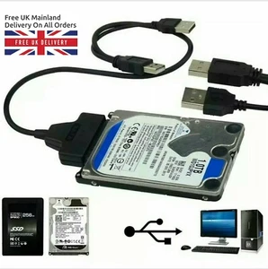 USB To Connect SATA 2.5'' Laptop Hard Disk Drive SSD HDD Adapter new - Picture 1 of 6