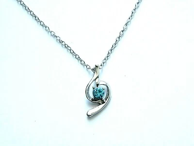 Damen Halskette Metall 52cm Silber mit funkelnden Kristall Türkis Trendig & Chic - Bild 1 von 3