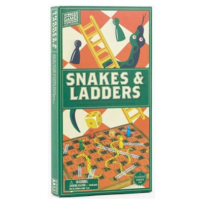Professor Puzzle Snakes and Ladders Wooden Traditional Classic Games Workshop - Image 1 of 3