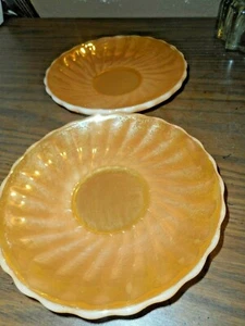 Anchor Hocking Fire King Peach Lustre Swirl Saucer 6" Mid-Century USA SAUCER ONL - Picture 1 of 12