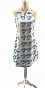 Middy N Me Sz 4 Kentucky Derby Horse Dress Blue Lobster Bold Print Unique Fun - Picture 1 of 8