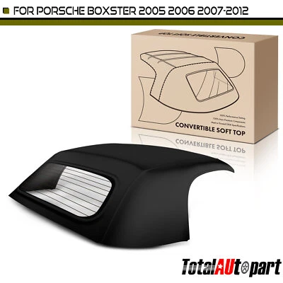 Black Convertible Soft Top w/ Glass Window for Porsche Boxster 05-12 Convertible Foto 1 de 4