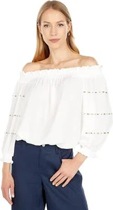 Vince Camuto 282929 Long Sleeve Off Shoulder Blouse Embroidered Sleeves, Size XS - Picture 1 of 2