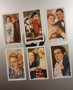 6 1935 GALLAHER LTD. FAMOUS FILM SCENES-FILM STARS see pictures