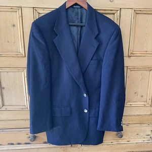 Burberry Navy Blue Blazer Super Fine 100 Wool Mens 42 Regular - Picture 1 of 10