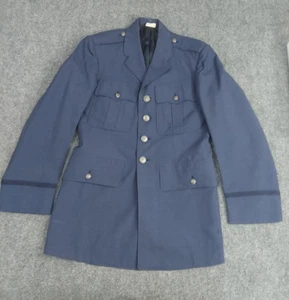 Vtg Military Jacket USAF Air Force Tropical Jacket Blue Officers Coat 38 Regular - Picture 1 of 20
