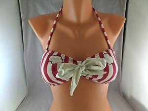 Nuevo con etiquetas Top de Bikini para Mujer Buceo Alto Lobby Treat Bandeau Talla M Rayas Rojo PIN -UP - Imagen 1 de 6