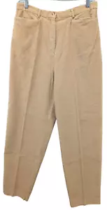 Talbots Pants Womens 14 Brown Corduroy Tappered High Rise Baggy Casual Stretch - Picture 1 of 10