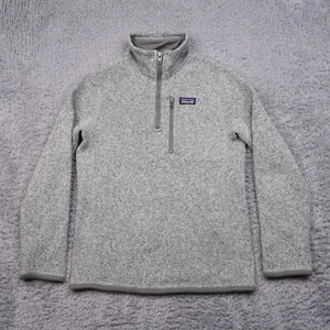 Patagonia Better Sweater Kids M 10 Youth Stonewash Gray Fleece 1/4 Zip - Picture 1 of 14
