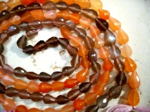 Moonstone Multi 9-6 mm de largo x 3-5 mm de ancho facetado Topdrill gotas 14" filamento - Imagen 1 de 1