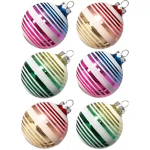 Weihnachtskugel Set Ø 8cm 6 St. / Box Ringe Schatzhauser Thüringer Glas und Weih - Bild 1 von 1