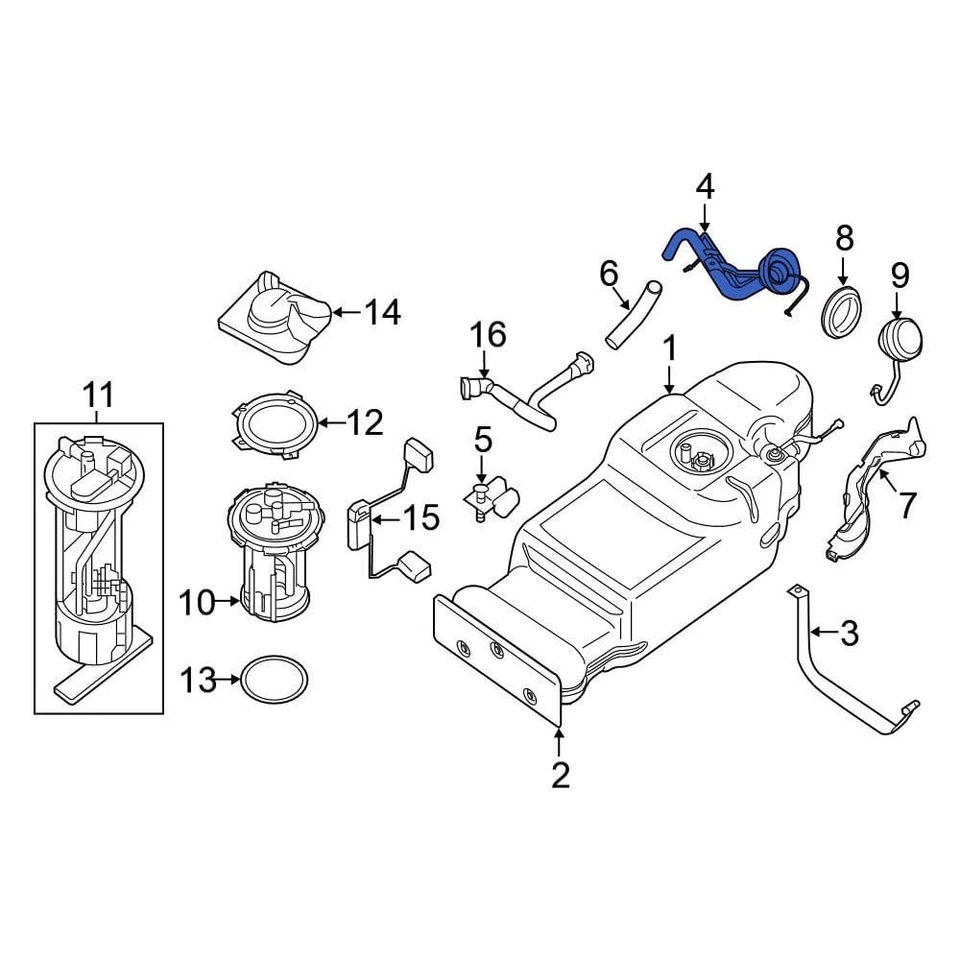 For Nissan Frontier 2013-2019 Nissan 172219BF0B Upper Fuel Tank Filler Neck - Image 1 of 1