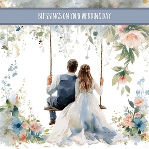 Blessings On Your Wedding Day Swing - Greeting Card - Picture 1 of 2