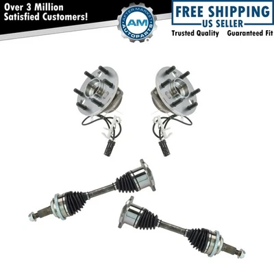 2 Front Wheel Bearing Hub CV 2 Axle Shaft for 1995 - 2000 Chevy Tahoe GMC Yukon - Image 1 of 4