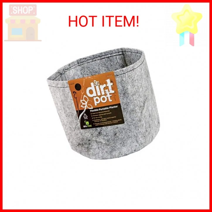 Hydrofarm Dirt Pot Flexible Portable Fabric Planter, Grey, 1 Gallon - Image 1 of 1