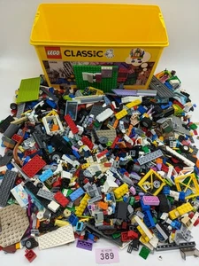 LEGO® Bricks 3Kg + Yellow Storage Box Job Lot Bundle Genuine Red Blue White - Picture 1 of 15
