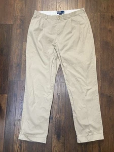 Vintage Polo Ralph Lauren Hammond Chino Pants Mens 36x34 (34x31) Pleated Baggy - Picture 1 of 12