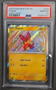 TARJETA POKEMON PAWMI BRILLANTE RARA 142 DESTINOS PALDEANOS #142 CLASIFICADA PSA 10 GEMA COMO NUEVA - Imagen 1 de 3