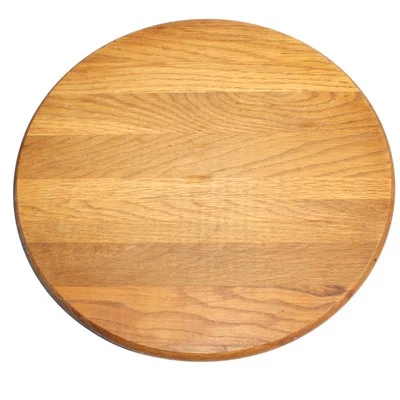 "Mesa grande de madera vintage Lazy Susan 14"" roble" Foto 1 de 2