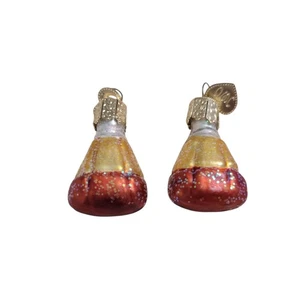 (2) Alte Welt Weihnachten Mini Glas Zuckermais Halloween Ornamente 1,5" hoch - Bild 1 von 3