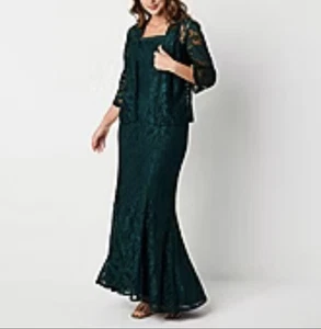 Maya Brooke Lace Womens Jacket Dress Mallard/Green Size 16 New $130 MSRP Formal - Picture 1 of 21