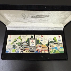 2008 Beijing Olympic SAMSUNG Worldwide Olympic Partner Mascot Lapel Pin Set Box - Picture 1 of 14