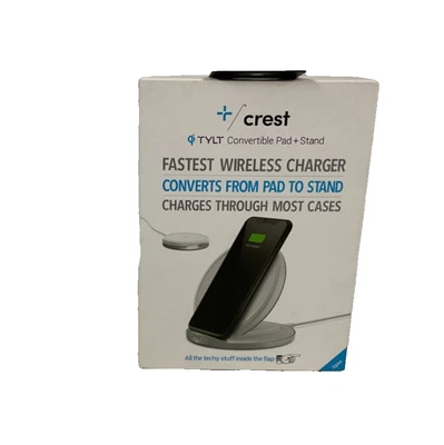 Crest TYLT Convertible Charging Pad Stand Fastest Wireless Charger White - Image 1 of 4
