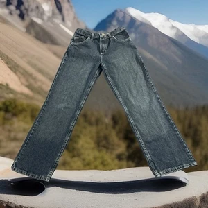 Wrangler Boys 12 Regular Cowboy Blue Jeans Western Rodeo Adjustable Waist 26x27 - Picture 1 of 21