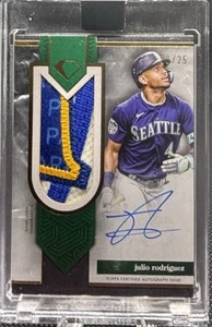 Parche Julio Rodríguez 2024 Topps Diamond Icons usado en juegos automático/25 Marineros - Imagen 1 de 4
