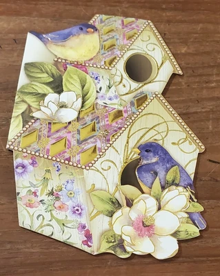 9 Punch Studio Beautiful Bird~Bird Houses Blank Note Cards W/Envelopes - Image 1 of 4