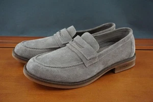 AllSaints Apollo Loafers Mens Size 7 US Gray Suede Penny Slip On Dress Shoes - Picture 1 of 10