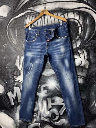 Jeans Dsquared2 italiano denim invecchiato uomo taglia media