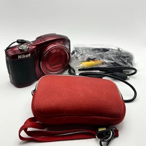 Nikon RED COOLPIX L620 14x Wide Optical Zoom Full HD Digital Camera W/CASE. - Picture 1 of 4