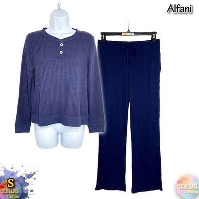 Nuevo con etiquetas Conjunto de pijama Alfani para mujer S térmico Henley Top y pierna ancha acanalado surtido Foto 1 de 4