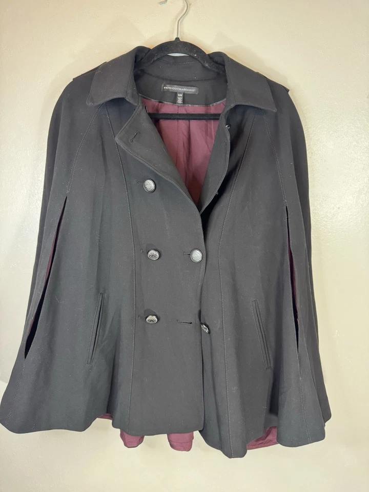 Плащ женский White House Black Market S/M двубортный шикарный опрятный классический - Изображение 1 из 4