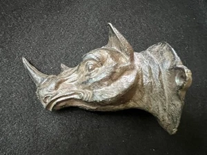 Rhino Cast Iron Metal Coat Key Hanger Head Mountable Animal Retro Decor Wall - Picture 1 of 5