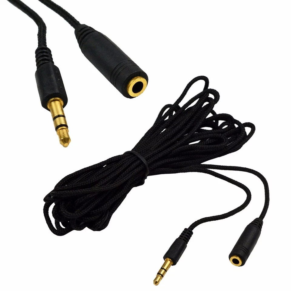 3.5mm Aux Jack Audio Stereo Cable Adapter Auxiliary Car Cord Male to Mele/Female - Image 1 of 4