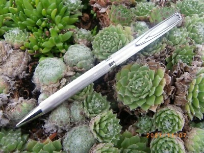 _ANCIEN STYLO BILLE WATERMAN CF  ACIER MILLERAIES PLAQUE ARGENT G EXCELLENT ETAT - Photo 1/4