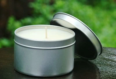 Large SANDALWOOD & GERANIUM with CIT RONELLA Eco Soy TRAVEL & CAMPING CANDLE TIN - Image 1 of 4