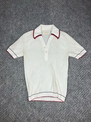 Camisa Polo Vintage Años 70 Tela Terry Talla Pequeña Guijarro Playa Guijarro Tejido Adulto Foto 1 de 4