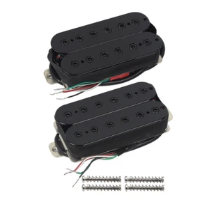 FLEOR Humbucker Electric Guitar Alnico 5 Pickup Matching Pairs High Output Black - Picture 1 of 8