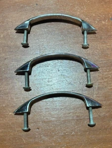 3 Mid Century Chrome Drawer Cabinet Pulls 3 Inch Center to Center - Picture 1 of 12