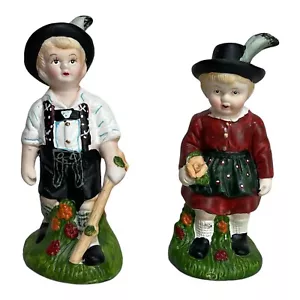 Alpine Porcelain Figurines Salt Pepper Shaker Set - Picture 1 of 5