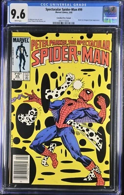 Spectacular Spider-Man #99 CGC 9.6 CANADIAN Price Variant Marvel 1985 Spot cover - Image 1 of 4
