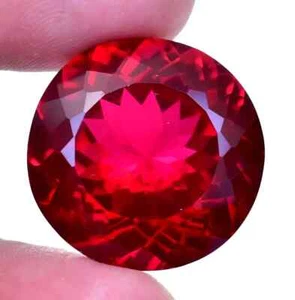 39 Ct Certified Natural Red Ruby Round Shape Loose Gemstone With Free Gift - Picture 1 of 7