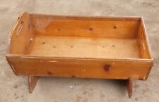 1940s Handcrafted Wooden Knotty Pine Baby Rocking Cradle