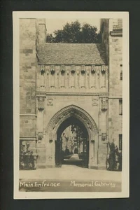Real photo postcard RPPC Main Entrance Memorial Gateway Vintage - Picture 1 of 2