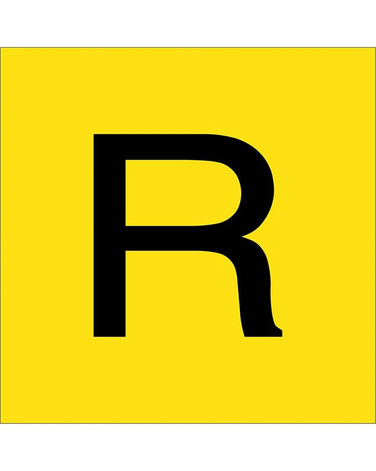 Etichette in pellicola autoadesiva "R" rifiuti tossici nocivi su sfondo giallo - Immagine 1 di 1