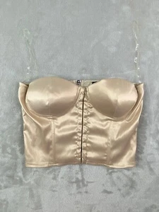 Corsé de satén para mujer Akira beige talla mediana listo para retumbar nuevo con etiquetas - Imagen 1 de 6