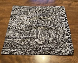Pottery Barn Jacquard Paisley Velvet Sofa Pillow Cover 18x18 Black Wool - Picture 1 of 4